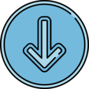 download,arrows,multimedia option,orientation,direction,down arrow,downloading